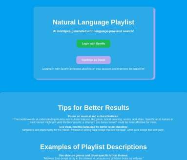 Natural Language Playlist